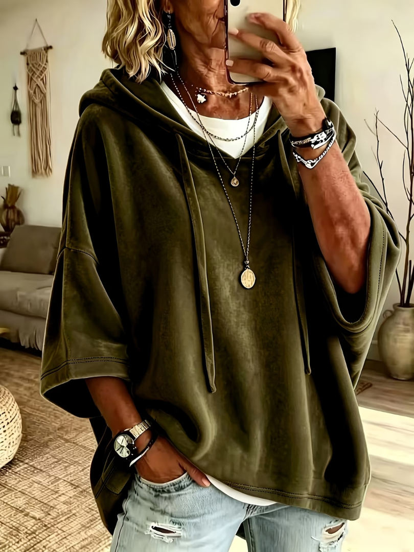 Britt - Dames Hoodie Oversized voor de Herfst met Vleermuismouwen