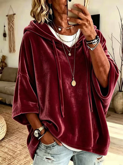 Britt - Dames Hoodie Oversized voor de Herfst met Vleermuismouwen