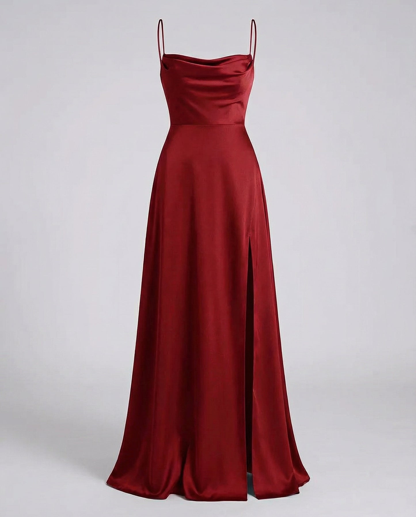 Britt - Elegante Bruiloft Gastenjurk Dames met Cowl-hals en Hoge Zielsplit