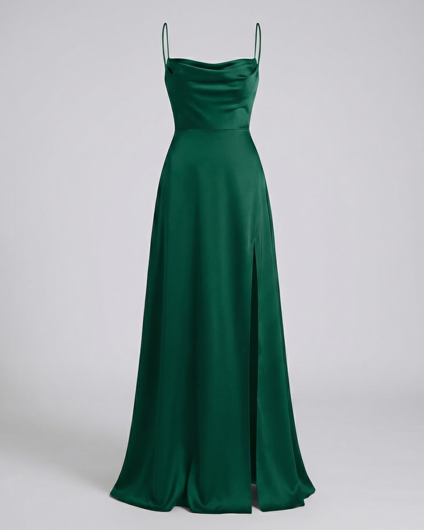 Britt - Elegante Bruiloft Gastenjurk Dames met Cowl-hals en Hoge Zielsplit