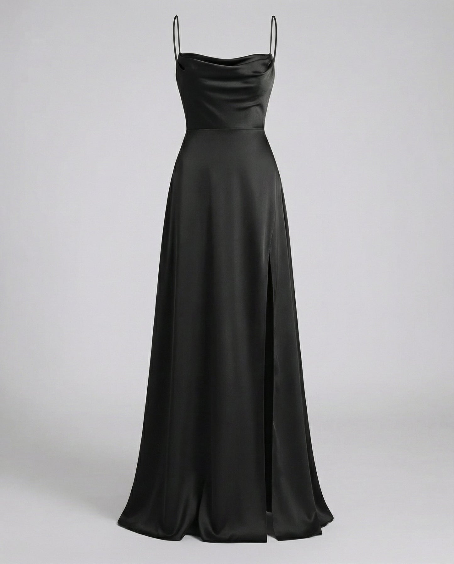Britt - Elegante Bruiloft Gastenjurk Dames met Cowl-hals en Hoge Zielsplit