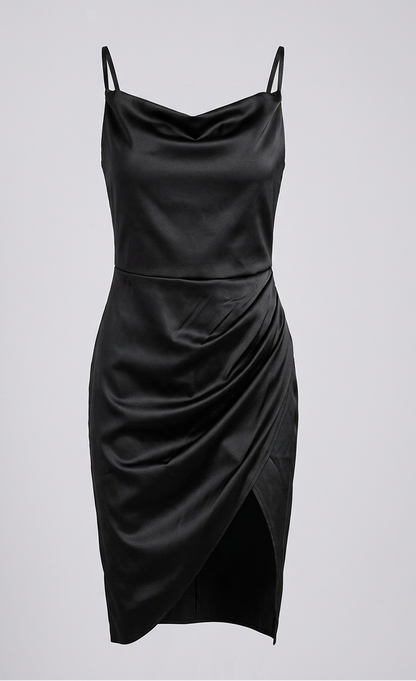 Britt - Elegante Bruiloft Gastenjurk Dames met Cowl Neck en Spaghettibandjes