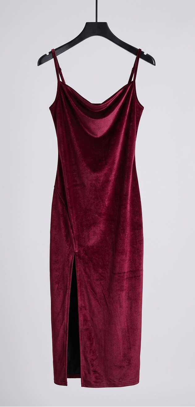 Britt - Elegante Bruiloft Gastenjurk Dames met Cowl Neck en Spaghettibandjes