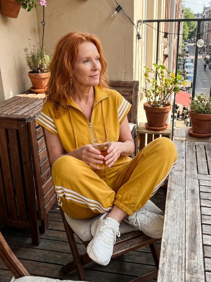Britt - Stoere Wijde Linnen Jumpsuit Dames met Ritssluiting en Elastische Boorden