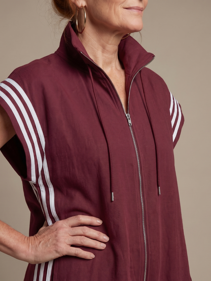 Britt - Stoere Wijde Linnen Jumpsuit Dames met Ritssluiting en Elastische Boorden