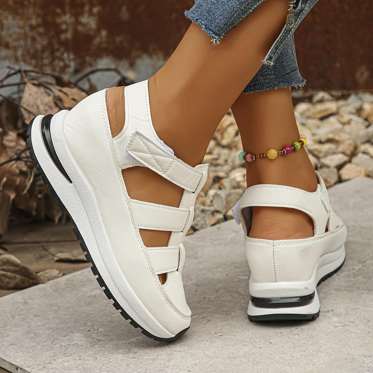 Britt - Trendy Orthopedische Sandalen Dames met Klittenband en Plateauzool