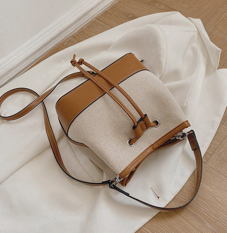 Tas Dames - Bucket Bag met Trekkoord en Afneembare Crossbodyband | Chique
