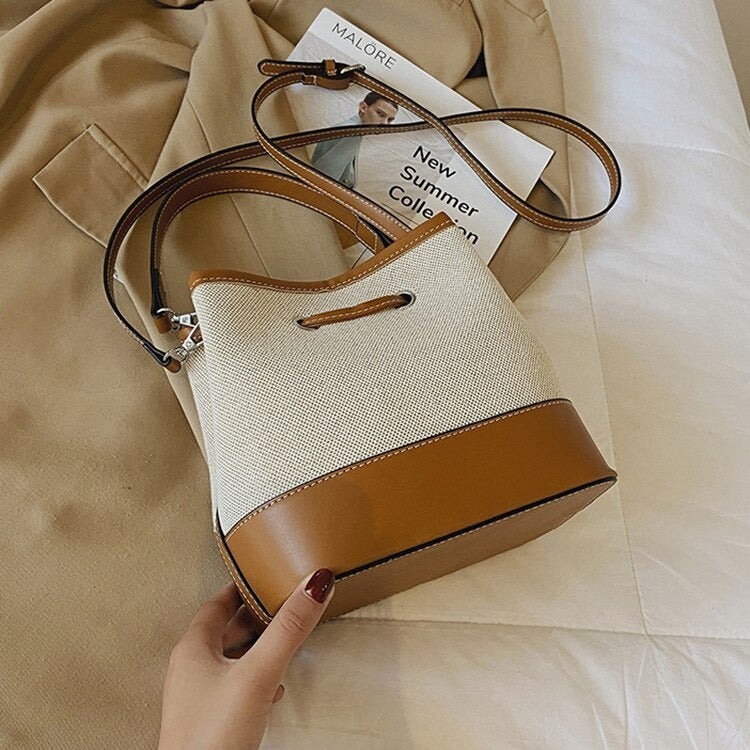 Tas Dames - Bucket Bag met Trekkoord en Afneembare Crossbodyband | Chique