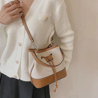 Tas Dames - Bucket Bag met Trekkoord en Afneembare Crossbodyband | Chique