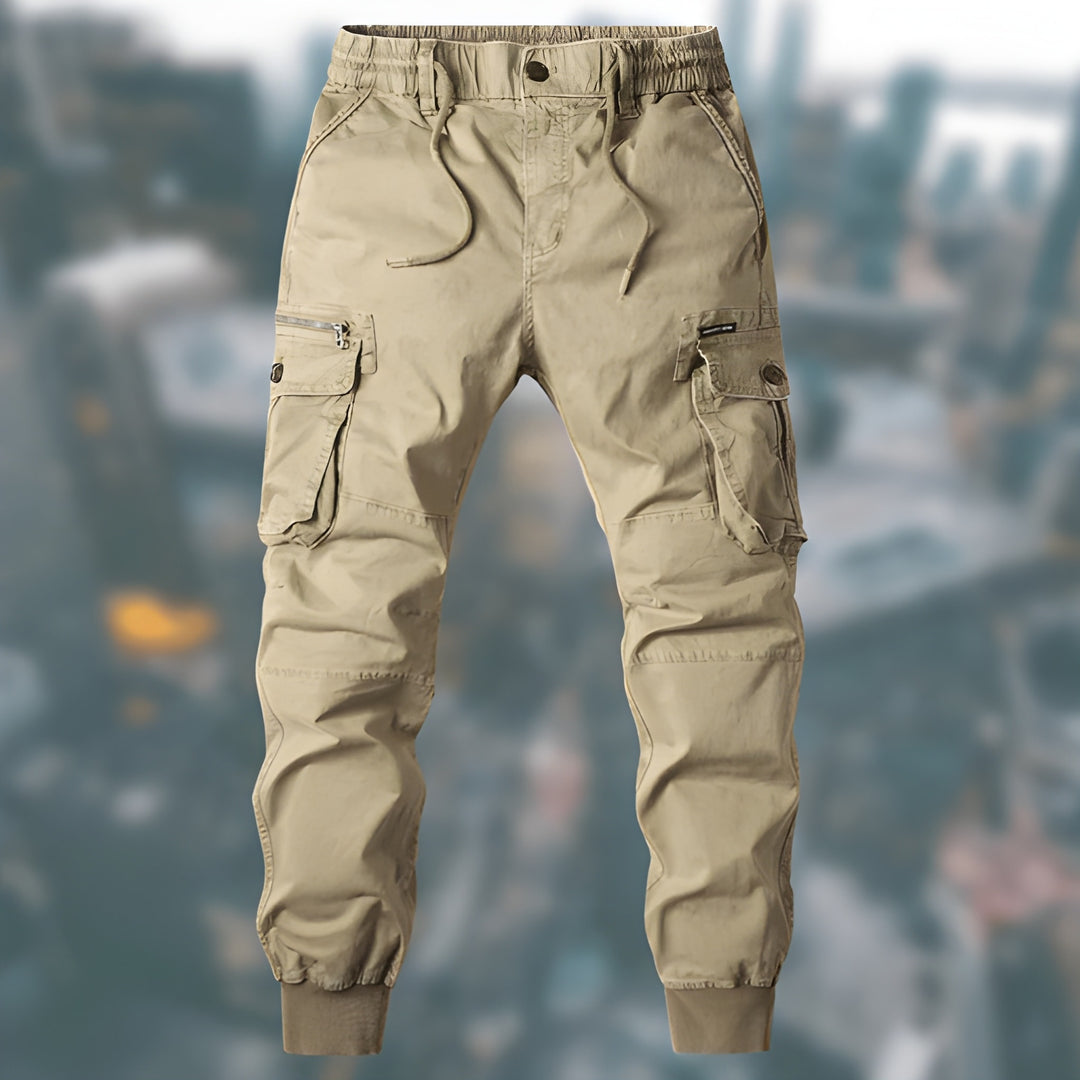 Broek Heren - Cargo Jogger met Zijzakken en Elastische Boord | Casual