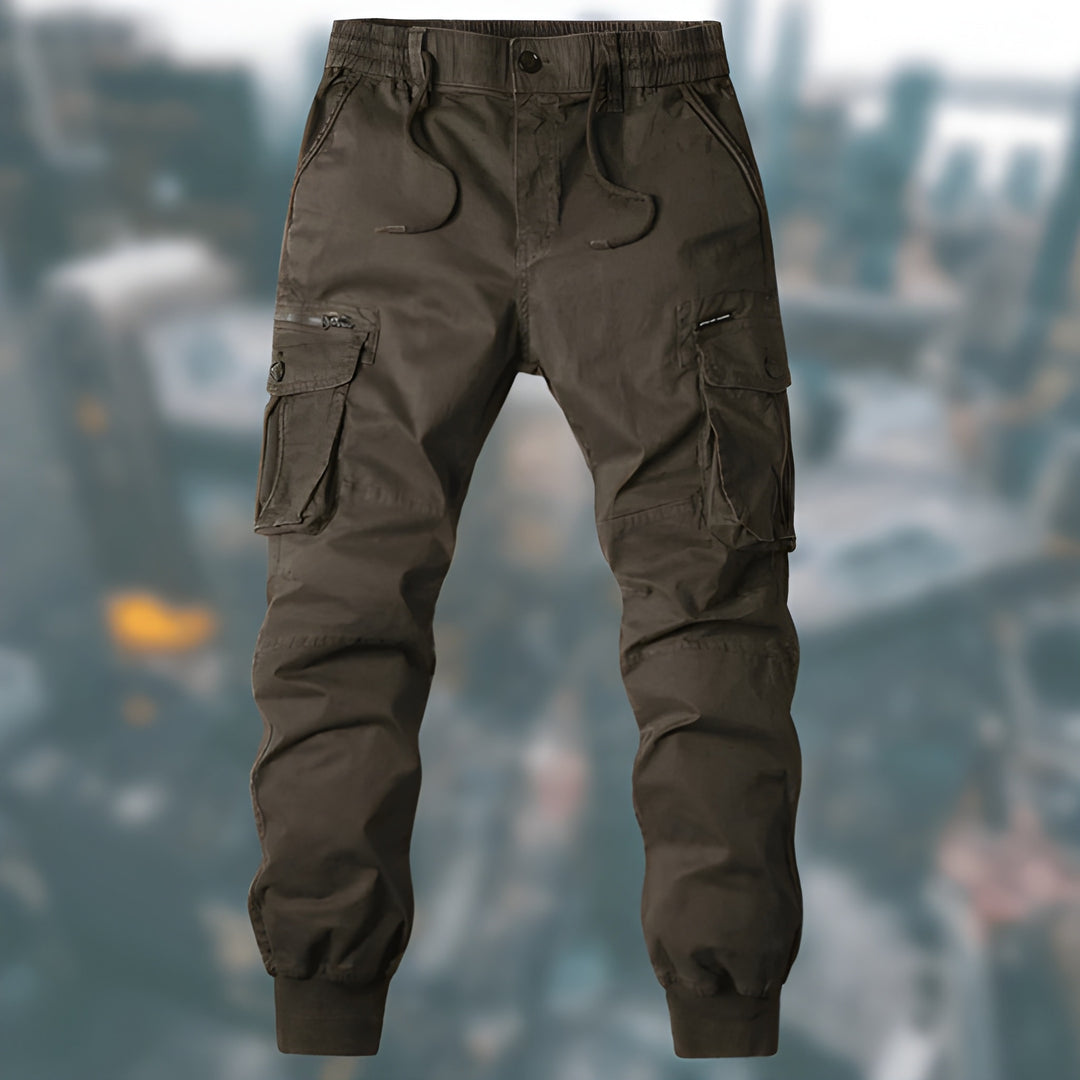 Broek Heren - Cargo Jogger met Zijzakken en Elastische Boord | Casual