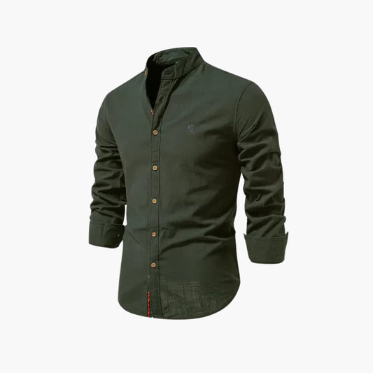 Overhemd Heren - Casual met Opstaande Kraag en Knoopsluiting | Zakelijk