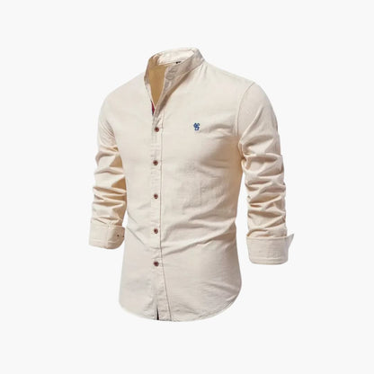 Overhemd Heren - Casual met Opstaande Kraag en Knoopsluiting | Zakelijk
