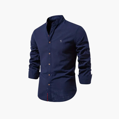 Overhemd Heren - Casual met Opstaande Kraag en Knoopsluiting | Zakelijk