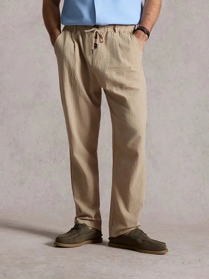 Daan - Casual Linnen Broek Heren met Trekkoord en Elastische Tailleband