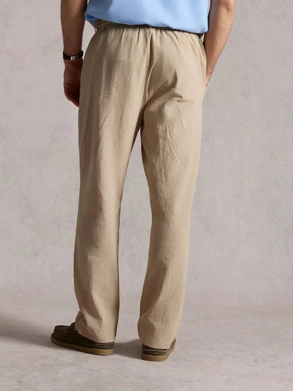 Daan - Casual Linnen Broek Heren met Trekkoord en Elastische Tailleband