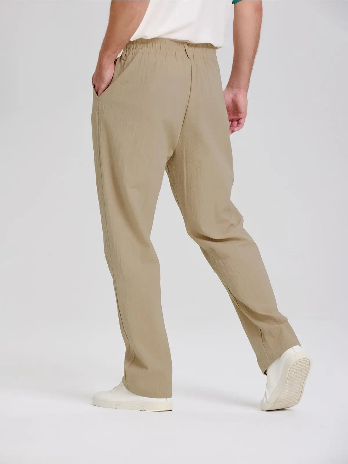 Daan - Casual Linnen Broek Heren met Trekkoord en Elastische Tailleband