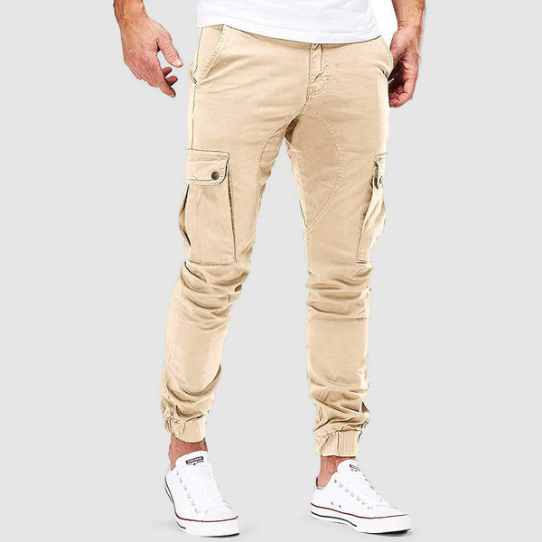 Daan - Heren Cargobroek Slim Fit met Zijzakken en Elastische Enkelboorden