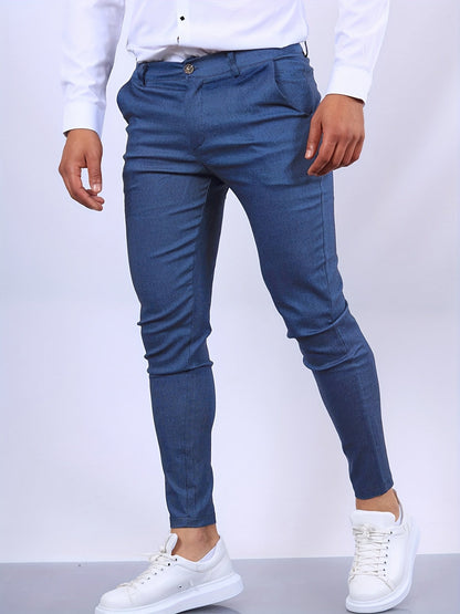 Daan - Heren Chino Slim Fit Casual Smart met Steekzakken en Riemlussen