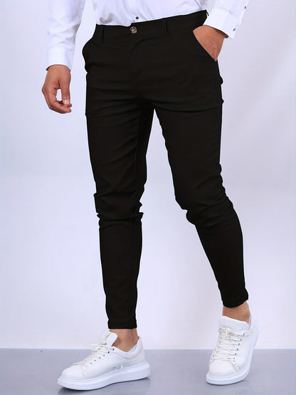 Daan - Heren Chino Slim Fit Casual Smart met Steekzakken en Riemlussen