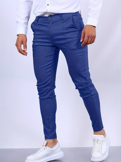 Daan - Heren Chino Slim Fit Casual Smart met Steekzakken en Riemlussen