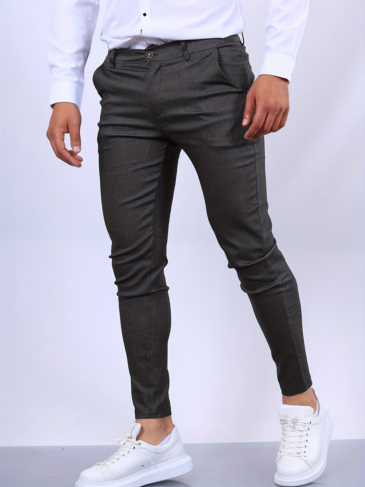 Daan - Heren Chino Slim Fit Casual Smart met Steekzakken en Riemlussen
