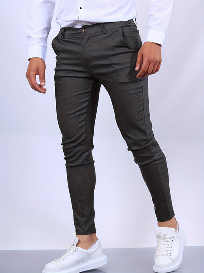 Daan - Heren Chino Slim Fit Casual Smart met Steekzakken en Riemlussen