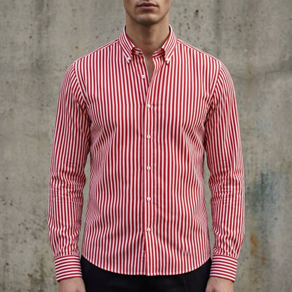 Daan - Heren Overhemd Slim Fit met Lange Mouwen en Verticale Strepen