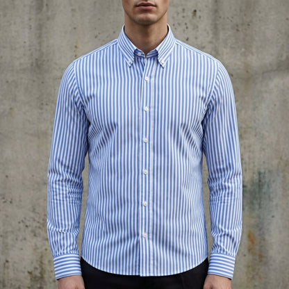Daan - Heren Overhemd Slim Fit met Lange Mouwen en Verticale Strepen