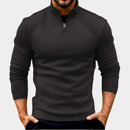 Daan - Heren Quarter Zip Trui met Opstaande Kraag en Slim Fit Pasvorm
