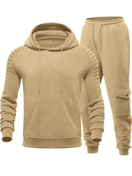 Daan - Heren Trainingspak Hoodie Comfortabel met Joggingbroek en Cargozak