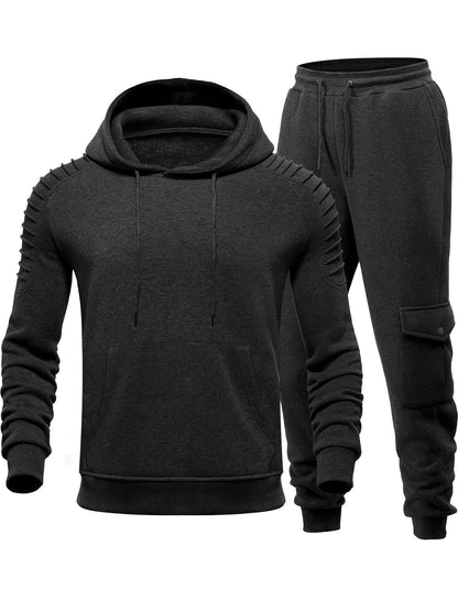 Daan - Heren Trainingspak Hoodie Comfortabel met Joggingbroek en Cargozak
