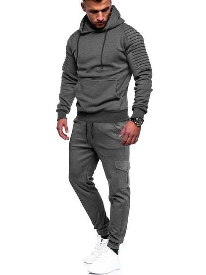 Daan - Heren Trainingspak Hoodie Comfortabel met Joggingbroek en Cargozak