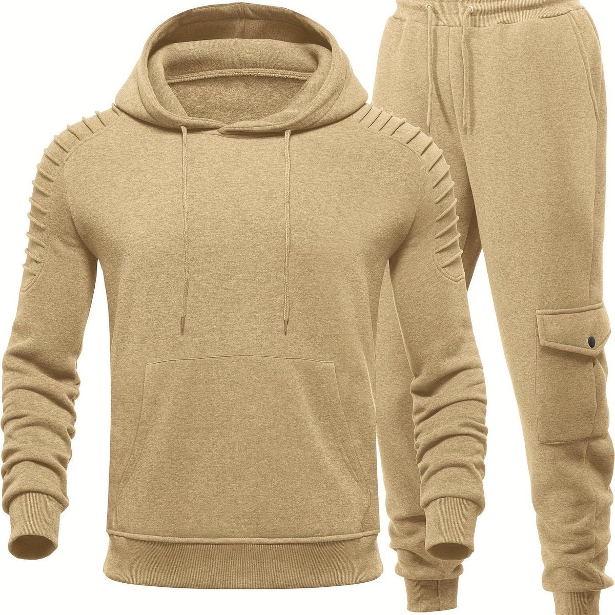 Daan - Heren Trainingspak Hoodie Comfortabel met Joggingbroek en Cargozak