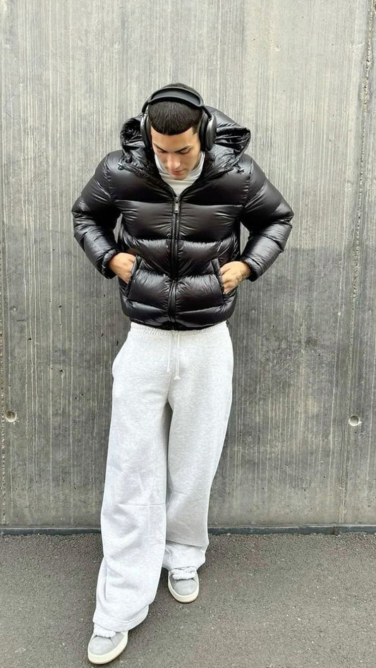 Daan - Heren Winterjas Puffer Model met Capuchon en Glanzende Afwerking