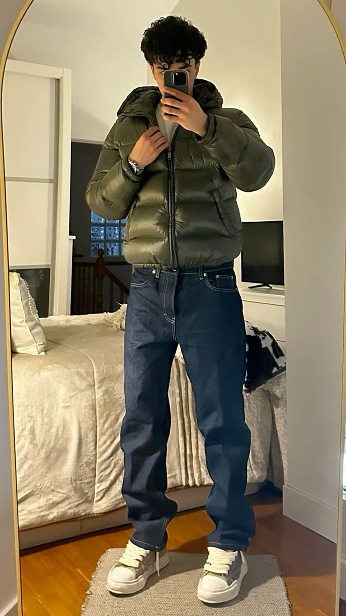 Daan - Heren Winterjas Puffer Model met Capuchon en Glanzende Afwerking