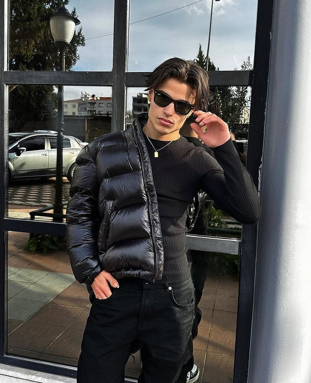 Daan - Heren Winterjas Puffer Model met Capuchon en Glanzende Afwerking