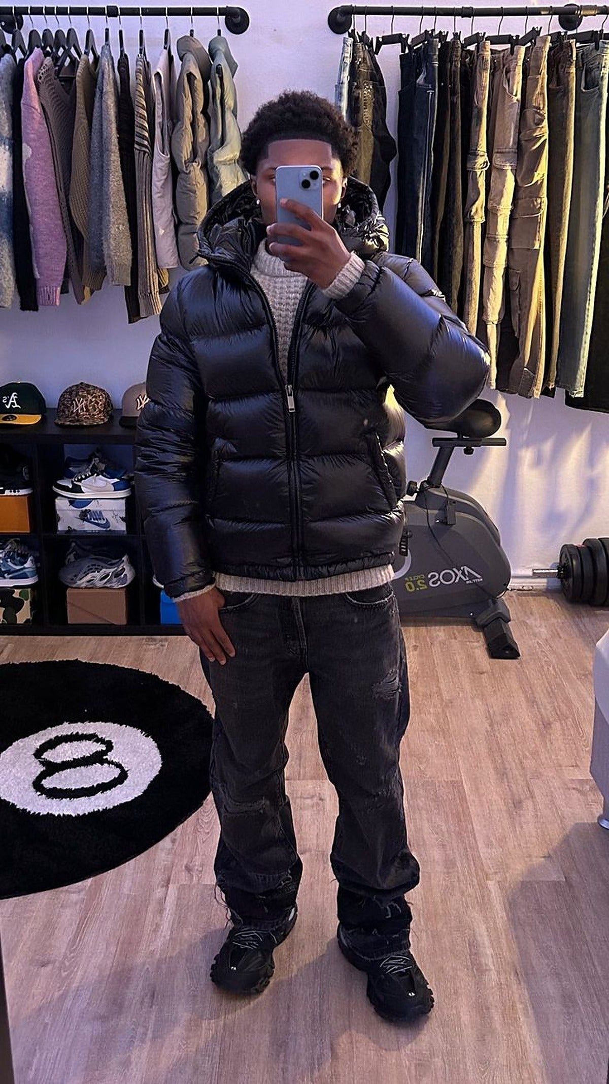 Daan - Heren Winterjas Puffer Model met Capuchon en Glanzende Afwerking