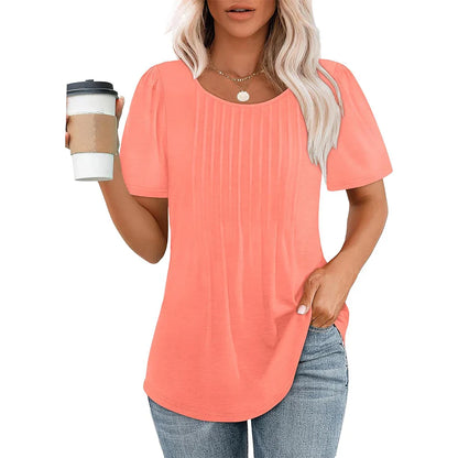 T Shirt Dames - Loose Fit met Ronde Hals | Casual