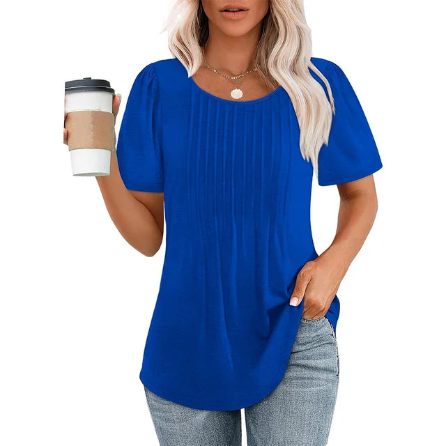 T Shirt Dames - Loose Fit met Ronde Hals | Casual