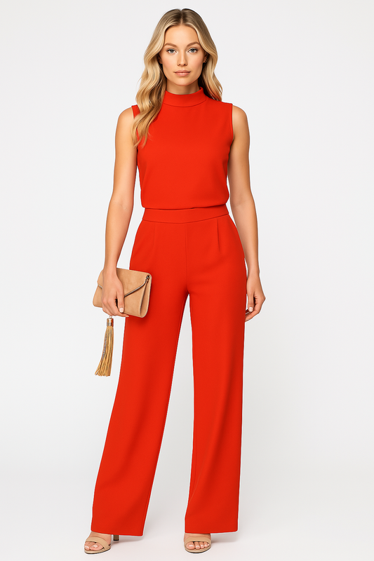 Set Dames - Mouwloze Top met Wijde Broek | Elegant