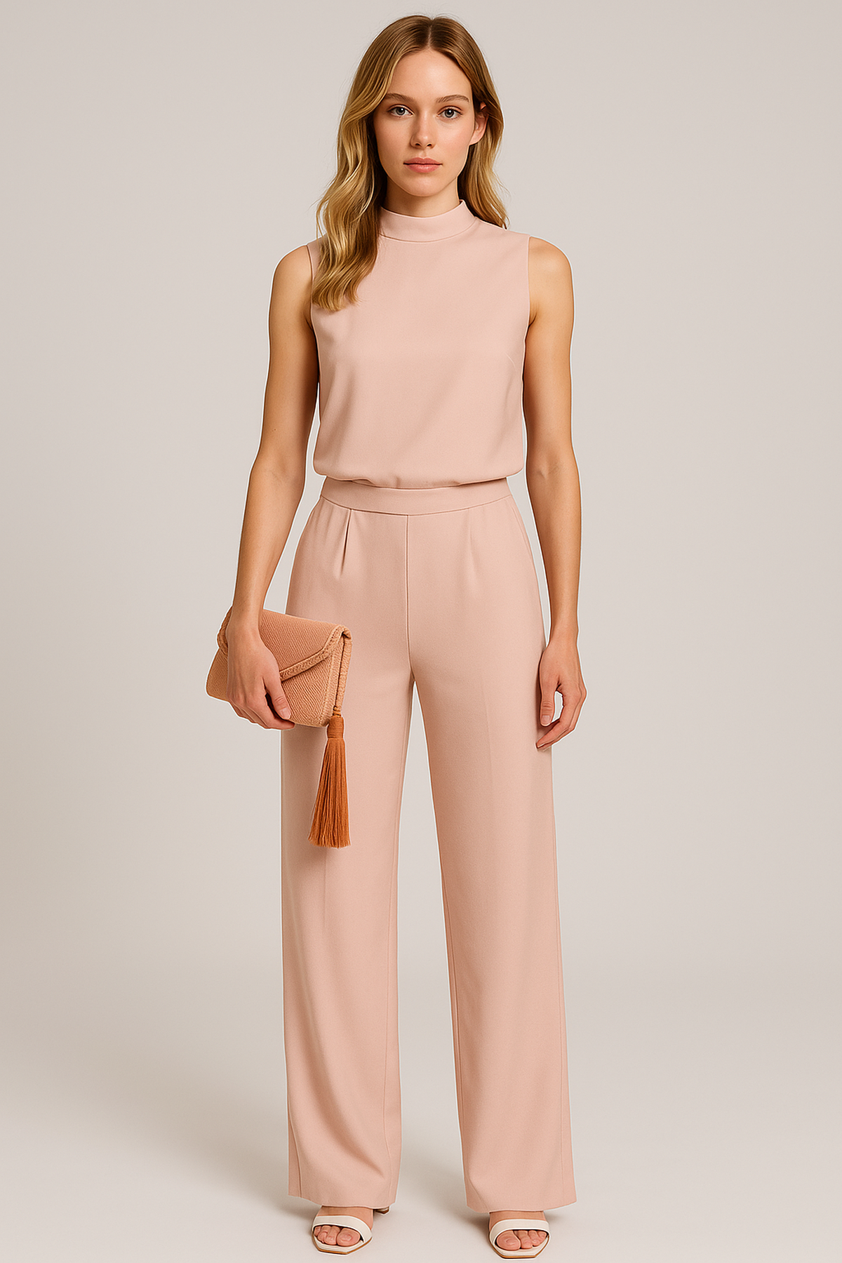Set Dames - Mouwloze Top met Wijde Broek | Elegant