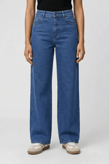Jeans Dames - Wide Leg High Waist met Rechte Pijp