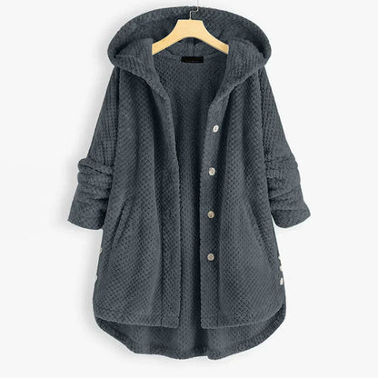 Demi - Dames Winterjas Oversized Corduroy Stijl met Capuchon en Knopen