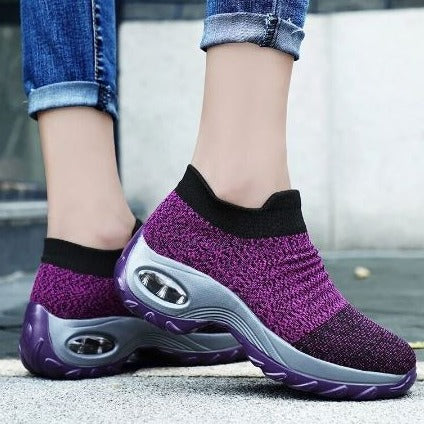 Sneakers Dames - Sok Sneaker met Luchtkamer en Dikke Zool | Zomer