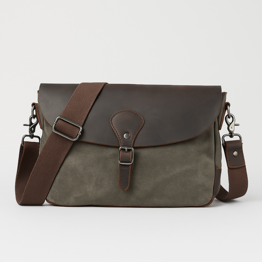 Tas Heren - Stoere Messenger Stijl met Flap en Brede Schouderband