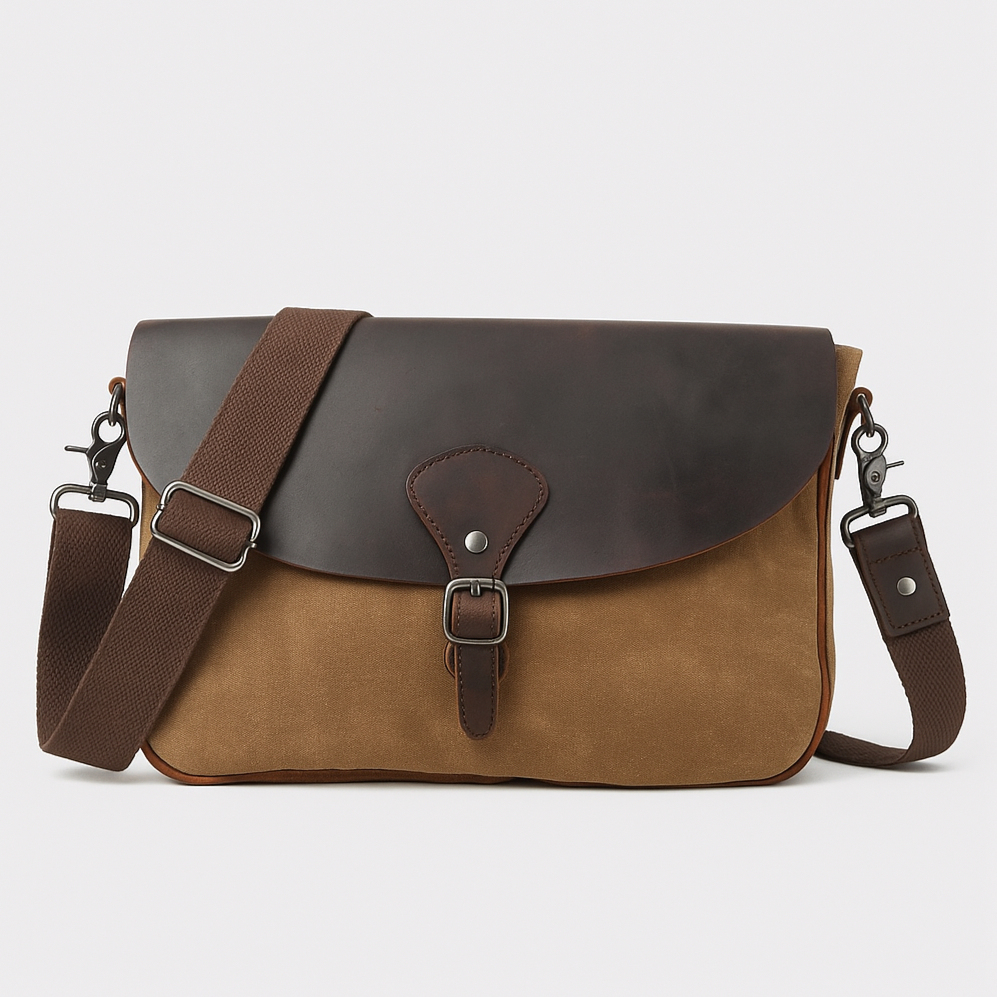 Tas Heren - Stoere Messenger Stijl met Flap en Brede Schouderband
