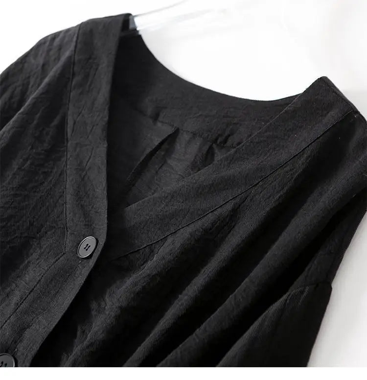 Eva - Casual Linnen Blouse Dames met V-hals en Wijde Ballonmouwen