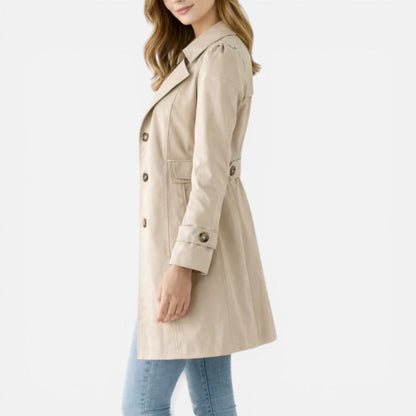 Eva - Dames Trenchcoat Lichtgewicht met Reverskraag en Knoopsluiting