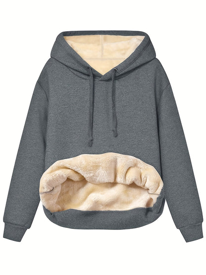 Eva - Dames Winter Hoodie met Dikke Warme Fleecevoering en Trekkoord